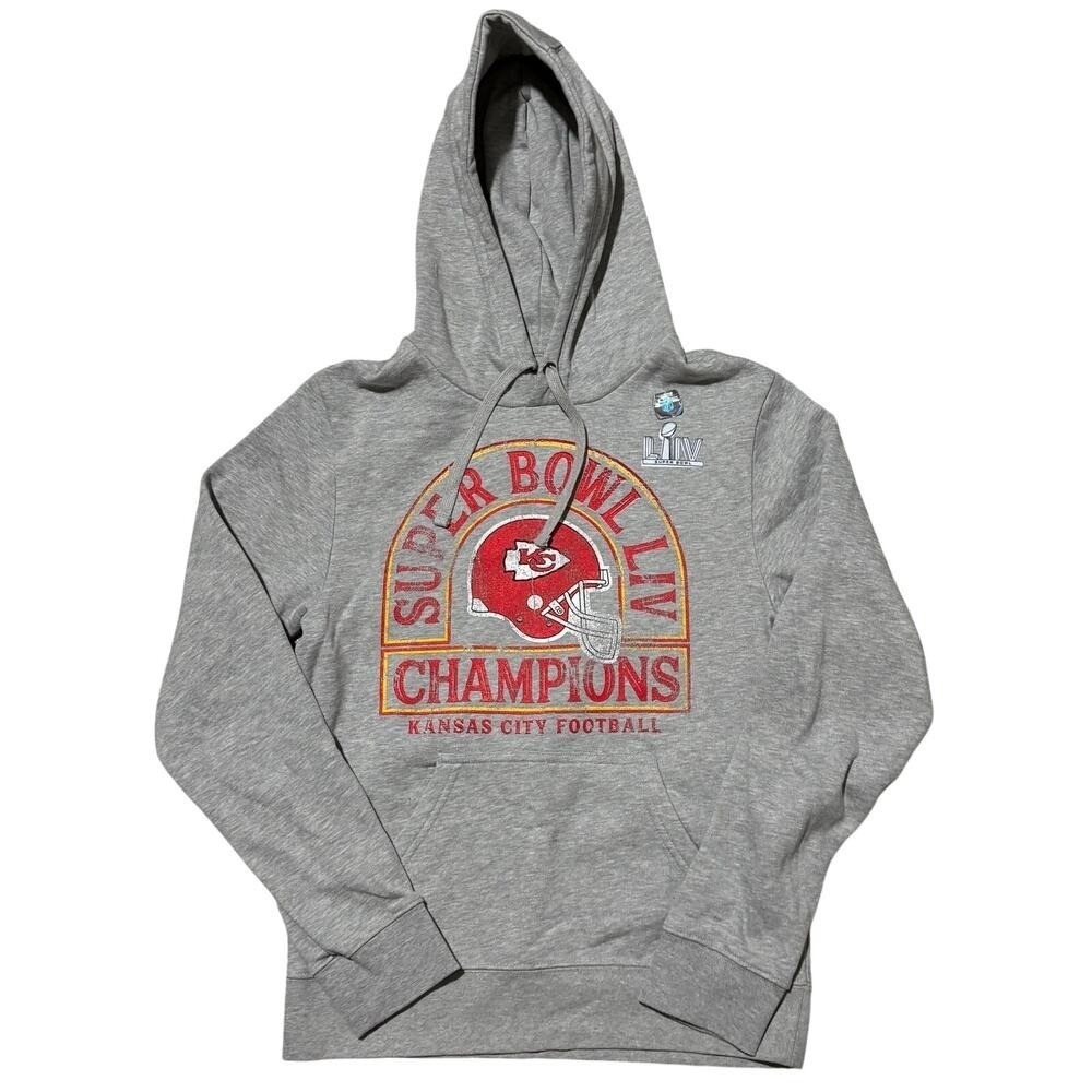 Fanatics Mens Kansas City Chiefs Super Bowl LIV Champions Hoodie Gray Small